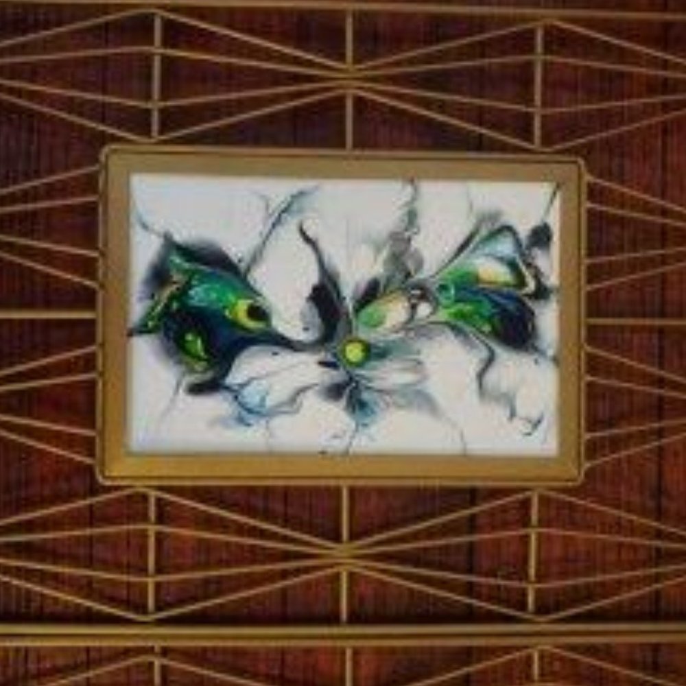 Original acrylic paint pour painting on canvas board